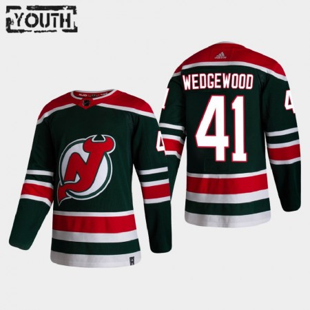 Camisola New Jersey Devils Scott Wedgewood 41 2020-21 Reverse Retro Authentic - Criança